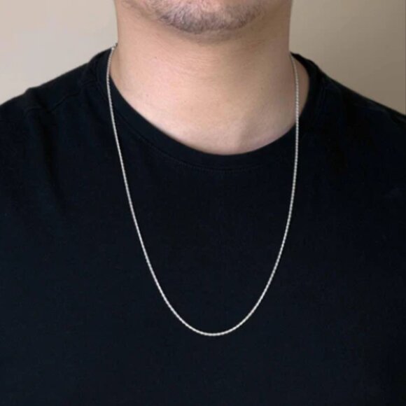 Silver 925 High Polished Rope Chain 1.7mm 22 inches